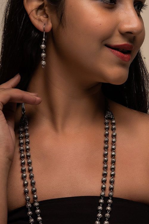 TICH Pure Silver Traditional Maharashtrian Neckpiece - Mohanmala (Double String)