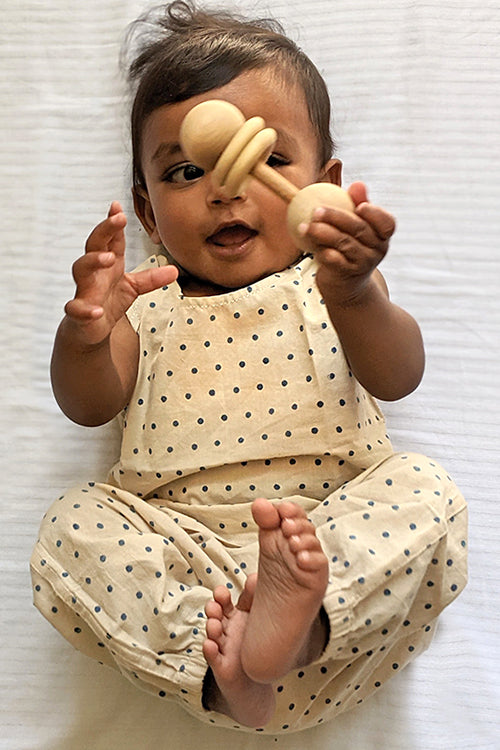 Whitewater Kids Unisex Organic Zoo Indigo Raidana Jhabla With Matching Pants