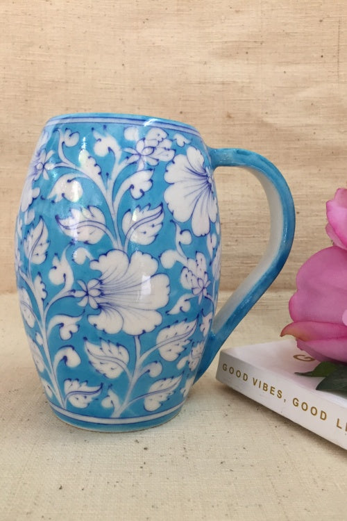 Ram Gopal Blue Pottery Handcrafted 'Beer Mug' Sky Blue mug-4