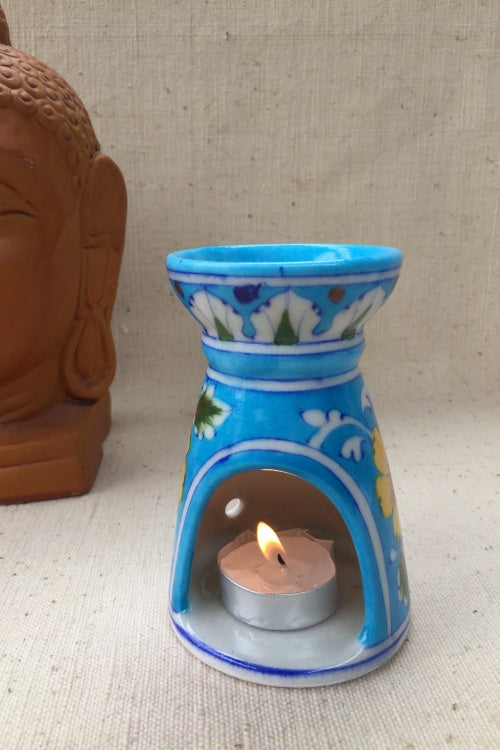 Blue Pottery Handcrafted 'Aroma' Candle Stand-77