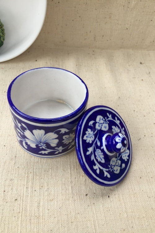 Blue Pottery Handcrafted Storage Jar-83