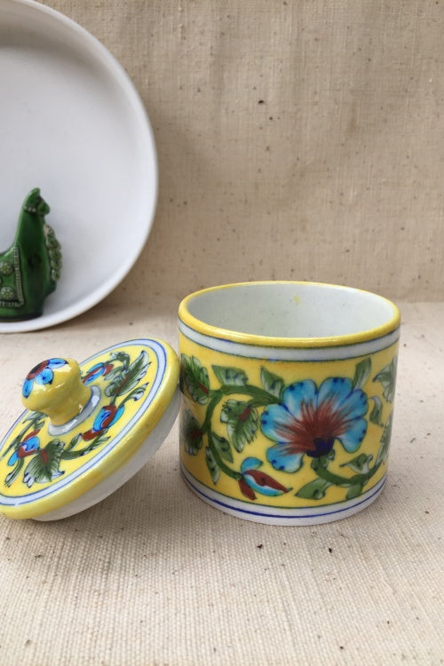 Blue Pottery Handcrafted Storage Jar-84