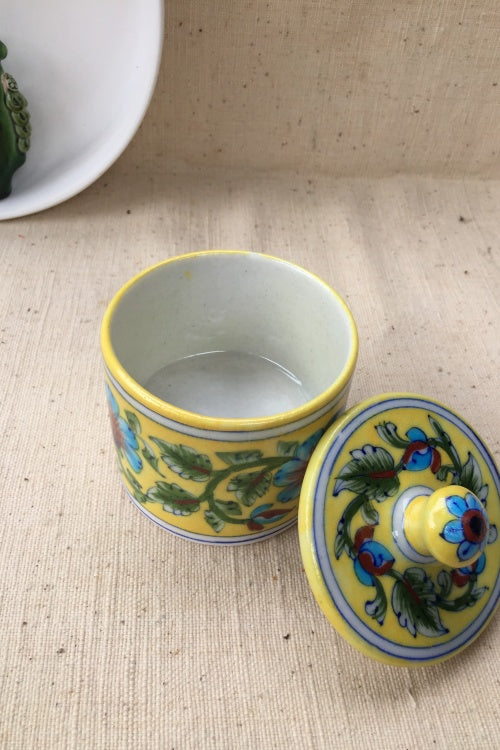 Blue Pottery Handcrafted Storage Jar-84