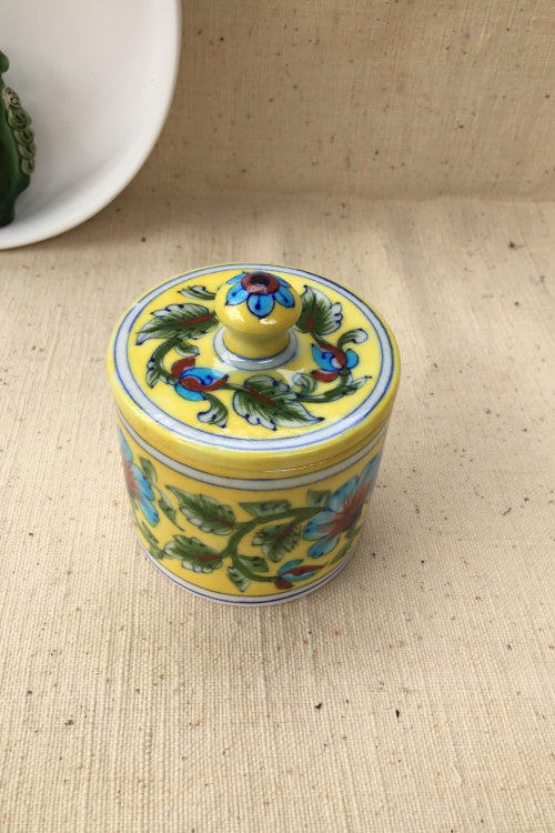 Blue Pottery Handcrafted Storage Jar-84