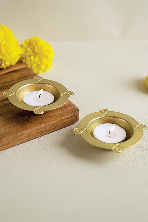 Studio Coppre Rangoli Diwali Tealight Set of 2