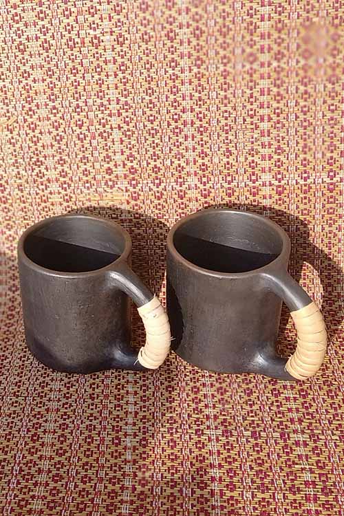 Terracotta by Sachii "Longpi Black Pottery Coffee Mug Large Set of 2"