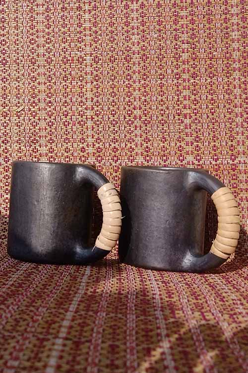 Terracotta by Sachii "Longpi Black Pottery Coffee Mug Large Set of 2"