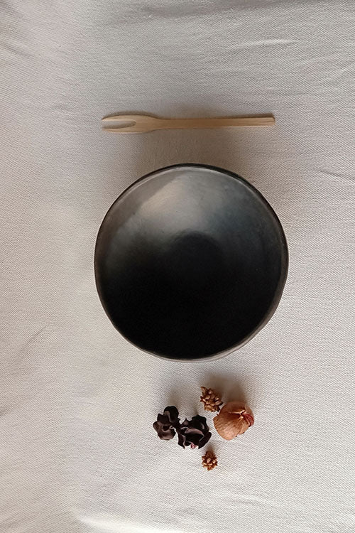 Terracotta by Sachii Longpi Black Pottery Soup/Salad Bowl