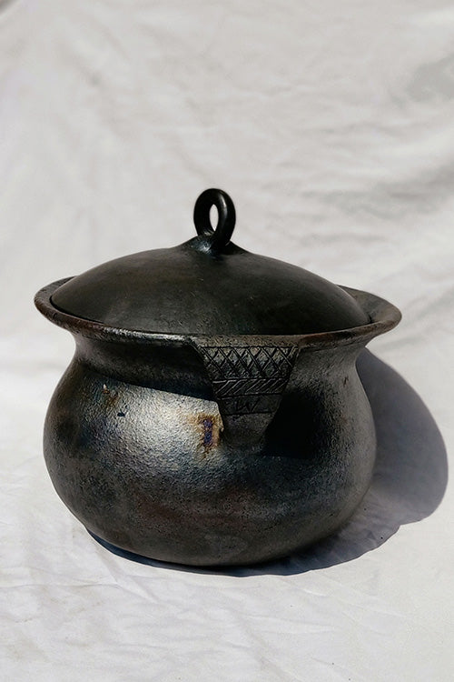 Terracotta by Sachii Longpi Black Pottery Biryani Pot Medium