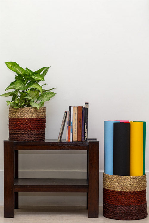 Kadam Haat Handmade Brown Eco Planter Set Of 2