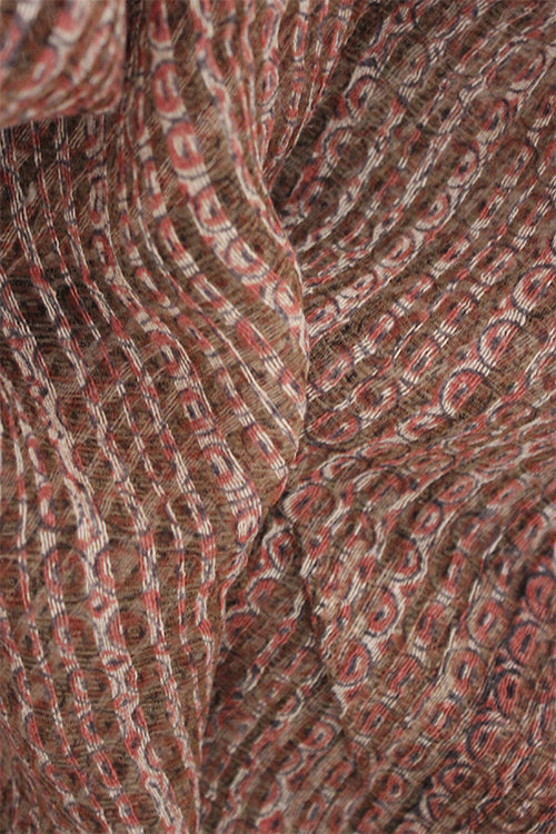 Creative Bee 'BUTTONS' Natural Dyed Block-Printed Silk Fabric (0.5 Meter)