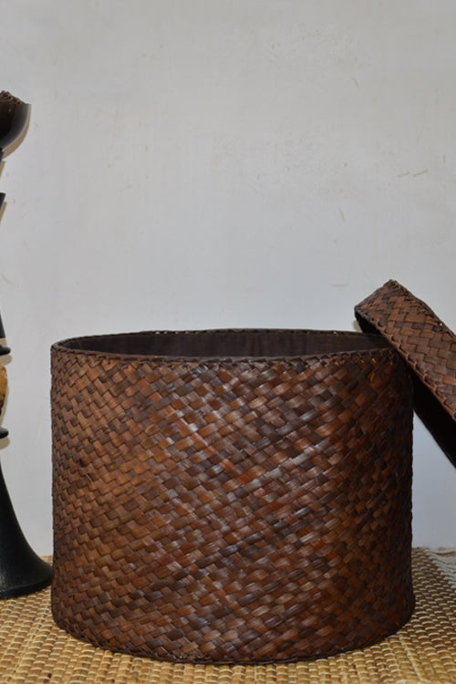 Dharini Screw Pine Round Storage Box