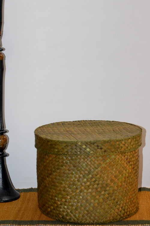 Dharini Screw Pine Round Storage Box