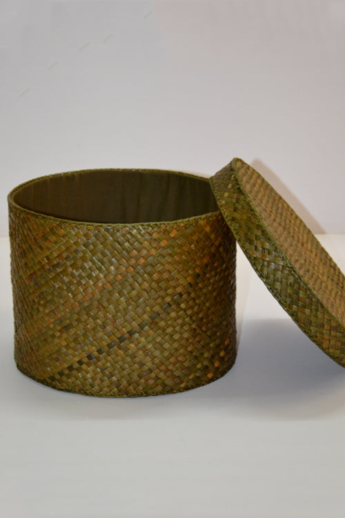 Dharini Screw Pine Round Storage Box