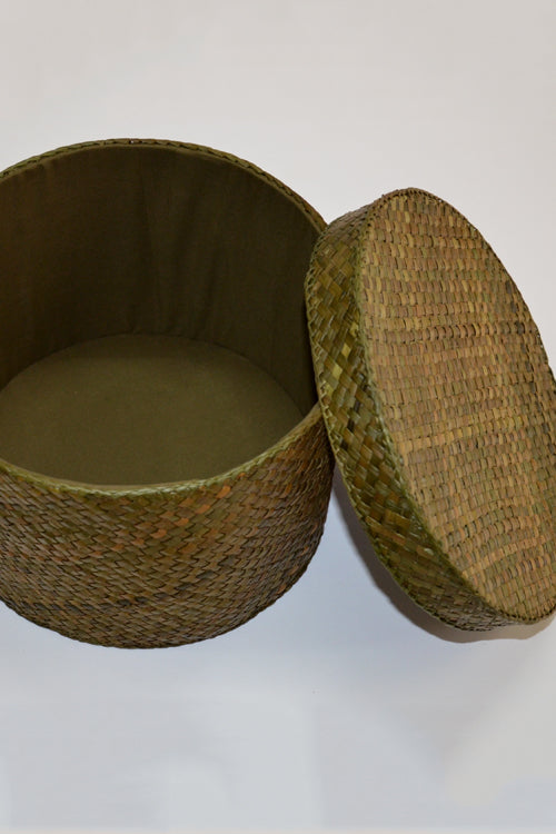 Dharini Screw Pine Round Storage Box