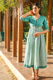 Sootisyahi 'Tropical Oasis' Azofree Handblock Printed Pure Cotton Dress