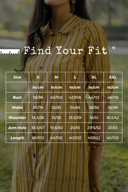 Stripe-n-Stairs Pure Cotton Hand Block Printed Dress For Women Online
