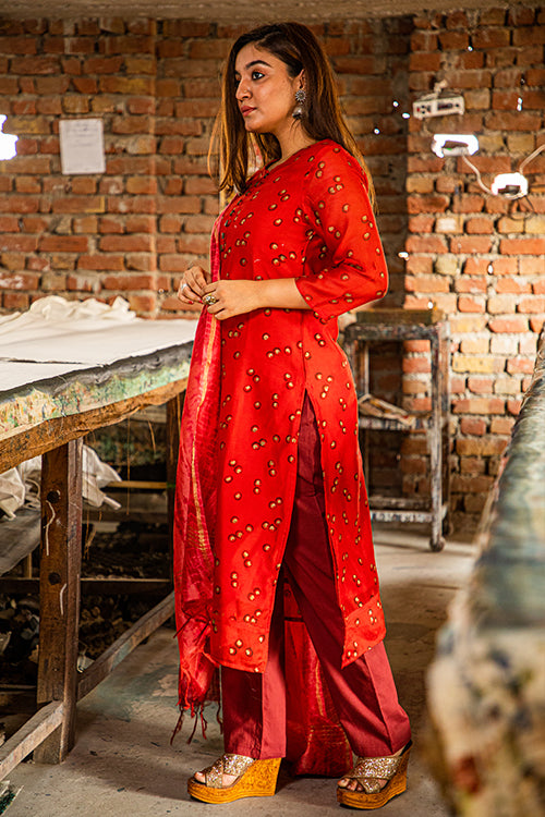 SootiSyahi'Kedar'ChanderiSilkKurti