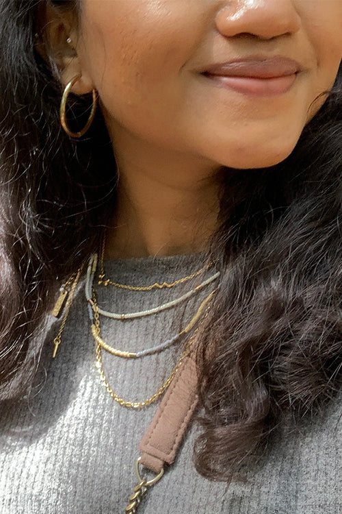 Dhaaga Mellow Yellow Layered Bead Necklace