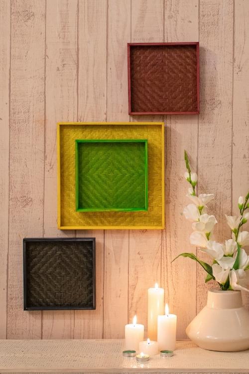 Kadam Haat Bamboo Multi-Colored Wall Art Set of 4