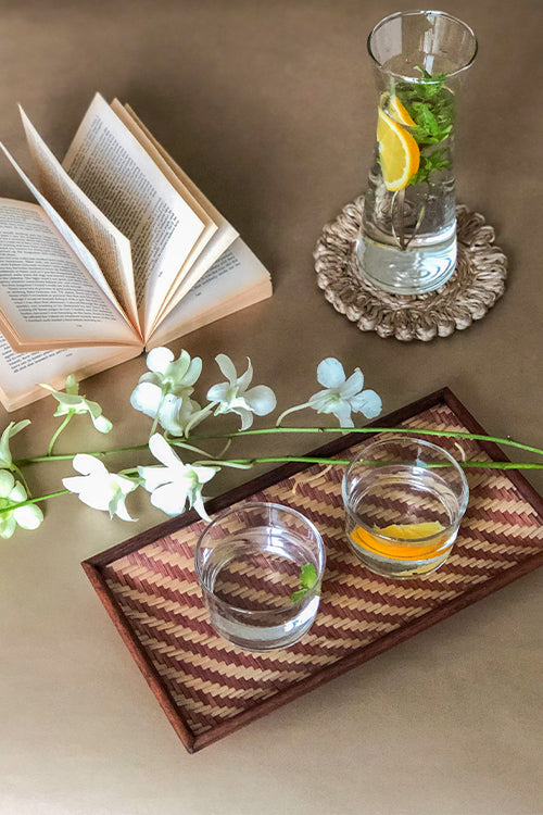 Kadam Haat Handmade Bamboo Cereal Tray - Small (Brown)