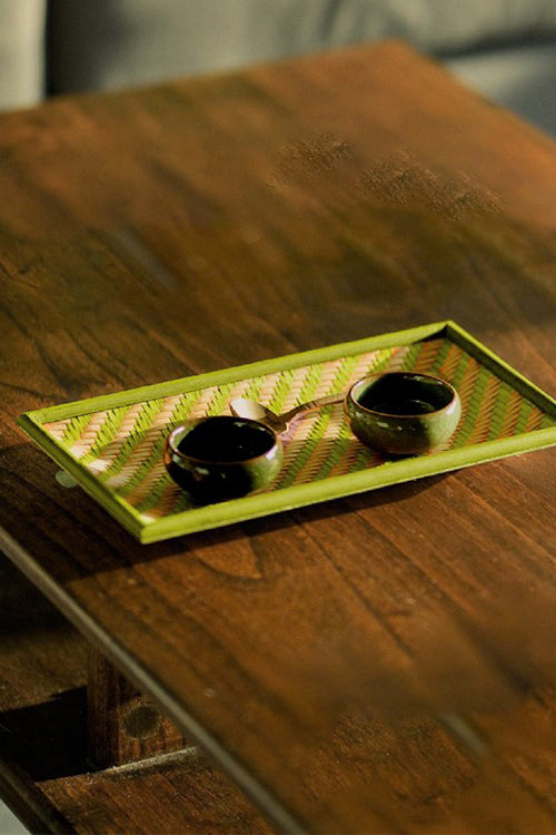 Kadam Haat Handmade Bamboo Cereal Tray - Small (Green)