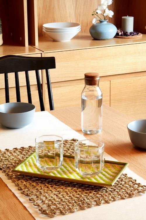 Kadam Haat Handmade Bamboo Cereal Tray - Small (Green)