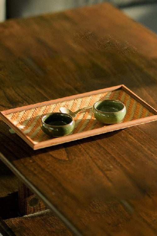 Kadam Haat Handmade Bamboo Cereal Tray - Small (Orange)