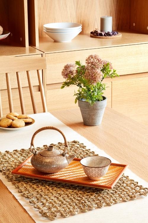 Kadam Haat Handmade Bamboo Cereal Tray - Small (Orange)