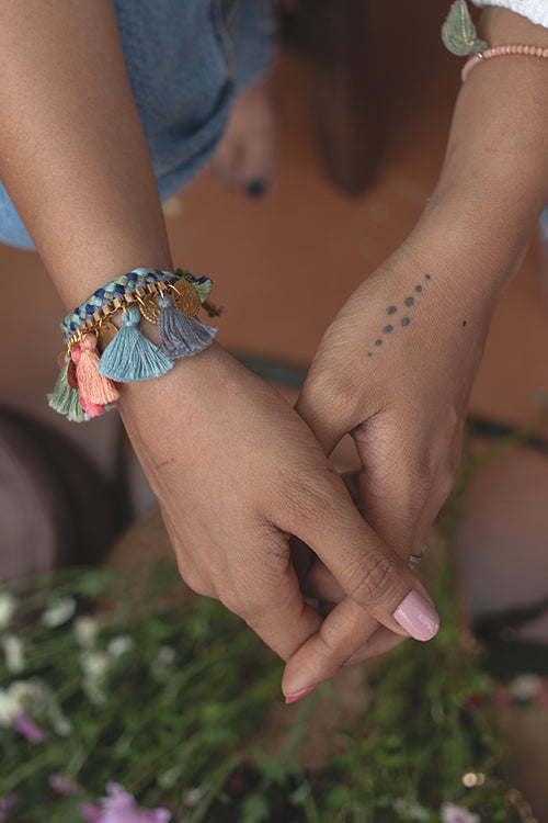 Dhaaga Pastel Tassel Bracelet
