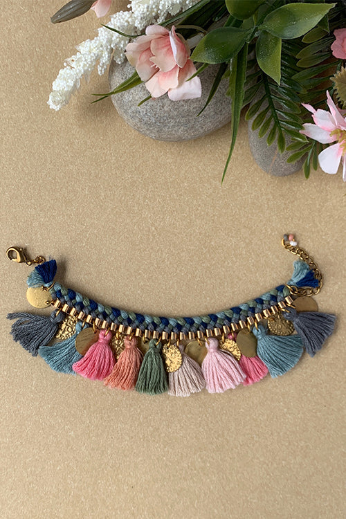 Dhaaga Pastel Tassel Bracelet