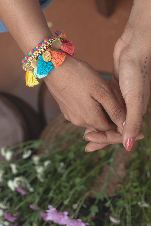 Dhaaga Colourful Tassel Bracelet