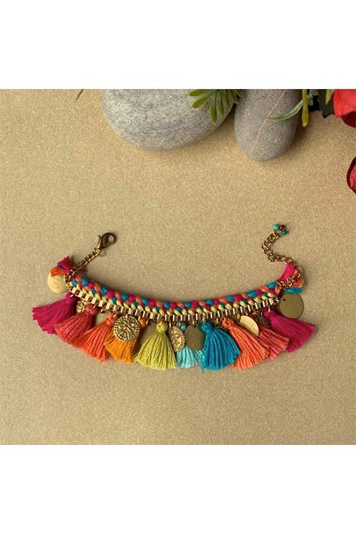 Dhaaga Colourful Tassel Bracelet