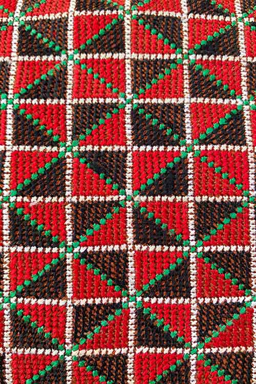 Shrujan ‘Kaleidoscope’ 45cm X 30cm Multi-Coloured Hand Embroidered Handloom Mushroo Cotton Takiya Cover