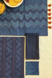 Leera Blue Jay Zigzag Shibori Table Linen Set