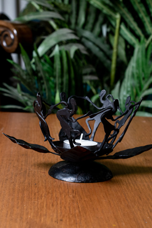 TICH Bastar Tribal Art Tealight Holders - Dancers (Set of 2)