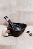 Terracotta by Sachii "Longpi Black Pottery Soup Bowl With Spoon"