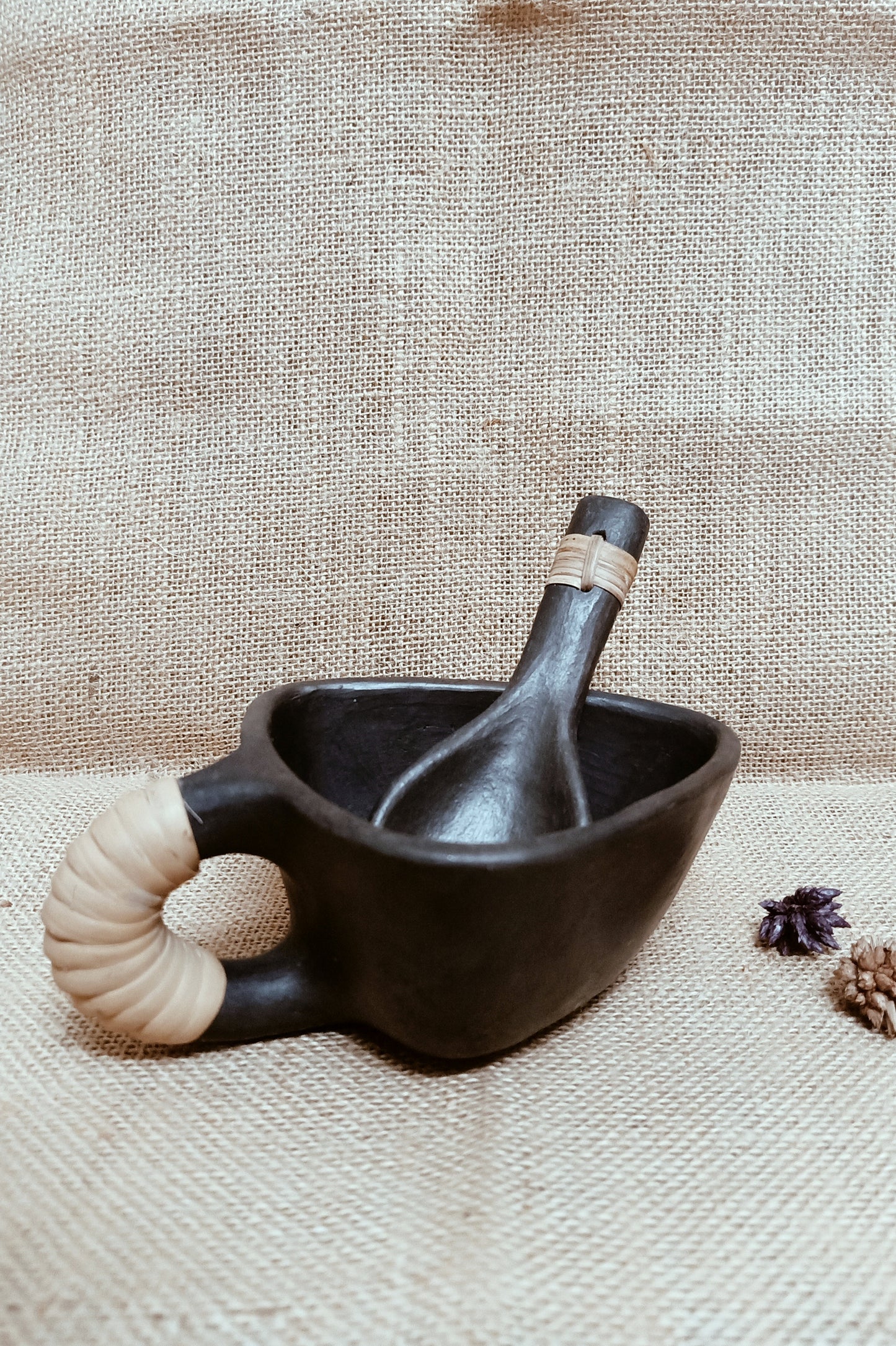 Terracotta by Sachii "Longpi Black Pottery Soup Bowl With Spoon"