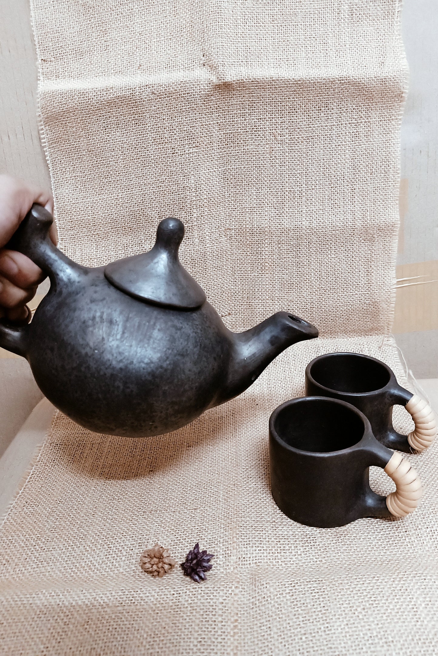 Terracotta by Sachii "Longpi Black Pottery Small Tea Set"