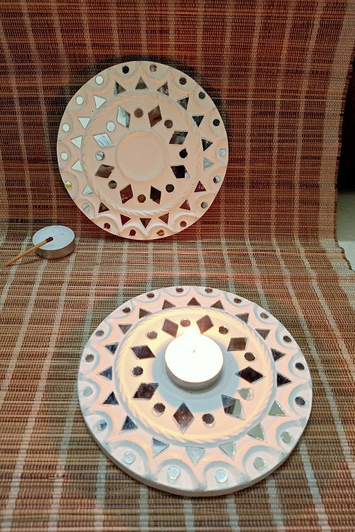 Terracotta by Sachii Kutch Lippan Mud Work Tealight Holder