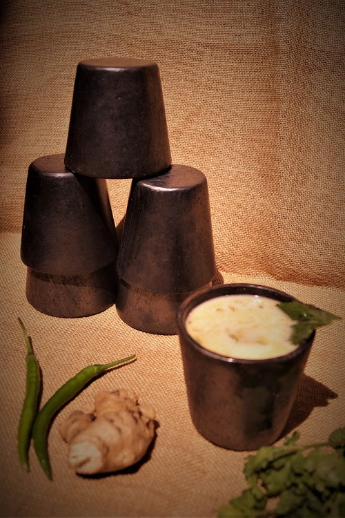 Terracotta by Sachii "Longpi Black Pottery Tumblers Trapezium Small Set of 6"