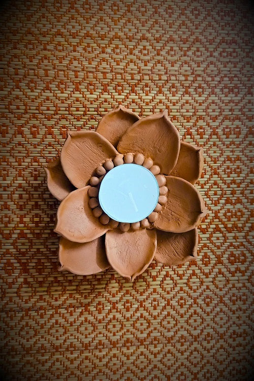 Terracotta by Sachii  "3-D Lotus Diya/Tealight Holder"