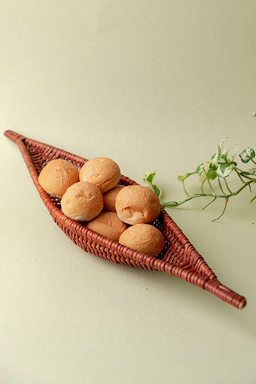 Kadam Haat Handmade Wicker Shikara Bowl (Brown) 16"x 5" x2"