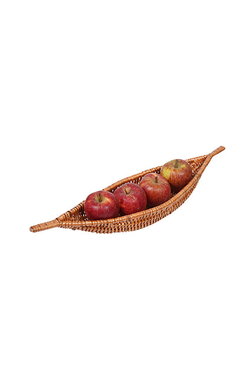 Kadam Haat Handmade Wicker Shikara Bowl (Brown) 16"x 5" x2"