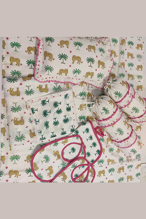 Earthen Nest Hand Block Printed Kids Furnishings- Tiger