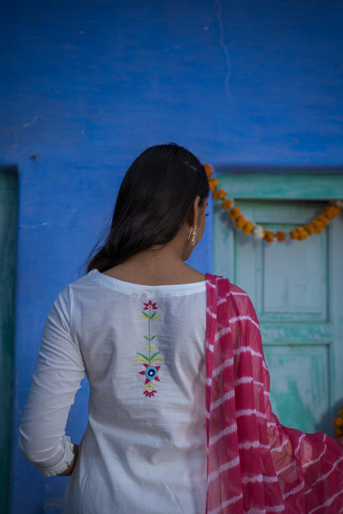 Urmul 'Ardvan' Pure Cotton Kurti set.(Kurti,Pant and Dupatta)