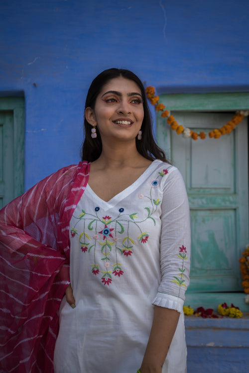 Urmul 'Ardvan' Pure Cotton Kurti set.(Kurti,Pant and Dupatta)