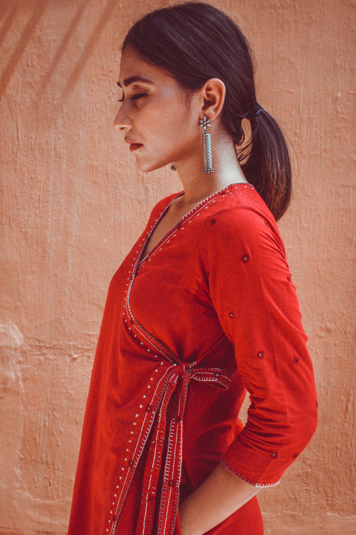 Urmul'Hoor' Laal Ishq Cotton Kurti.(2pc kurta and pant set )