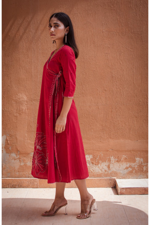 Urmul'Hoor' Laal Ishq Cotton Kurti.(2pc kurta and pant set )