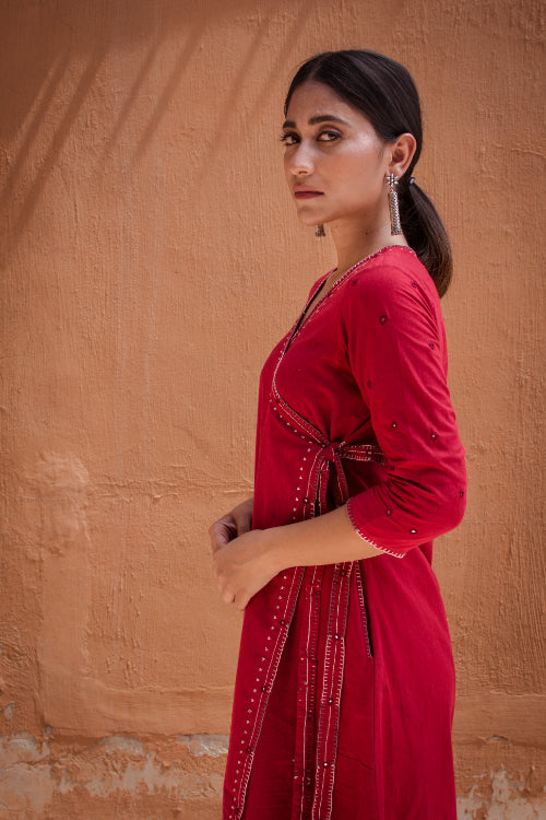 Urmul'Hoor' Laal Ishq Cotton Kurti.(2pc kurta and pant set )